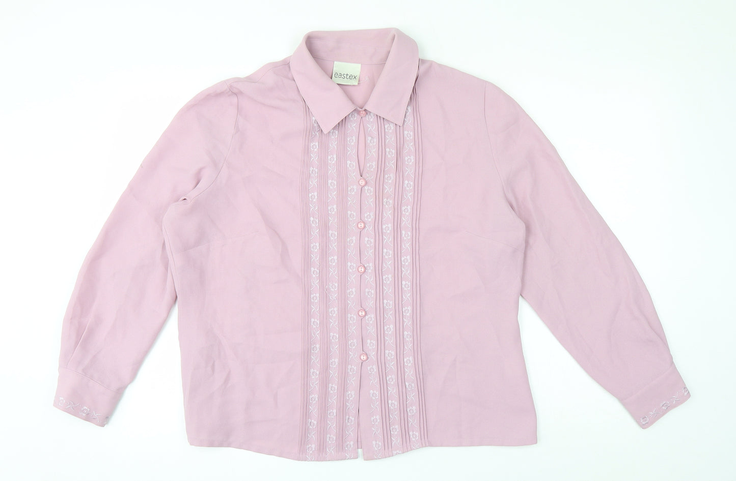 Eastex Womens Purple Polyester Basic Button-Up Size 16 Collared
