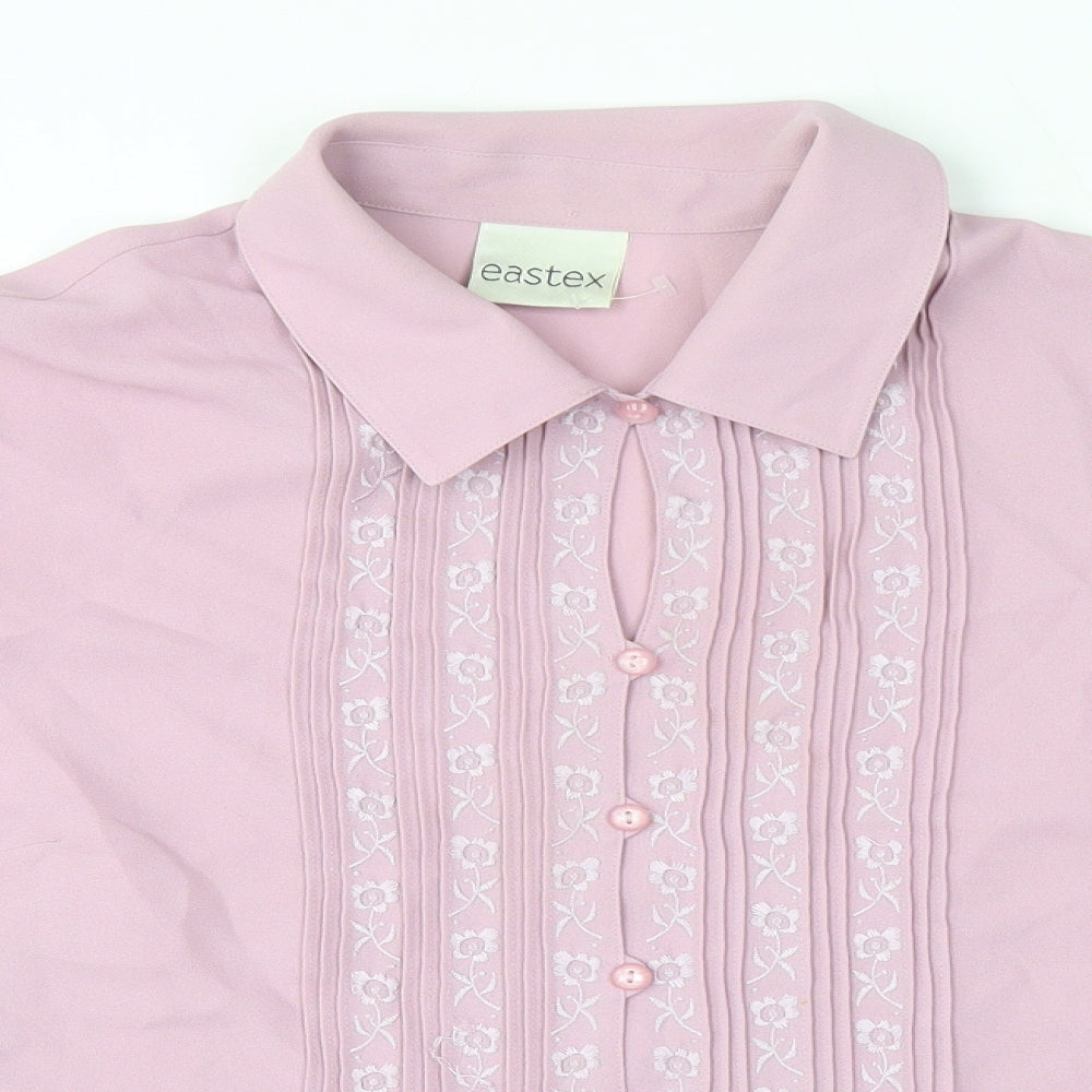 Eastex Womens Purple Polyester Basic Button-Up Size 16 Collared