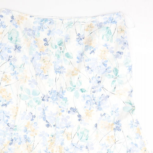 Per Una Womens Multicoloured Floral Polyester Trumpet Skirt Size 18 Zip