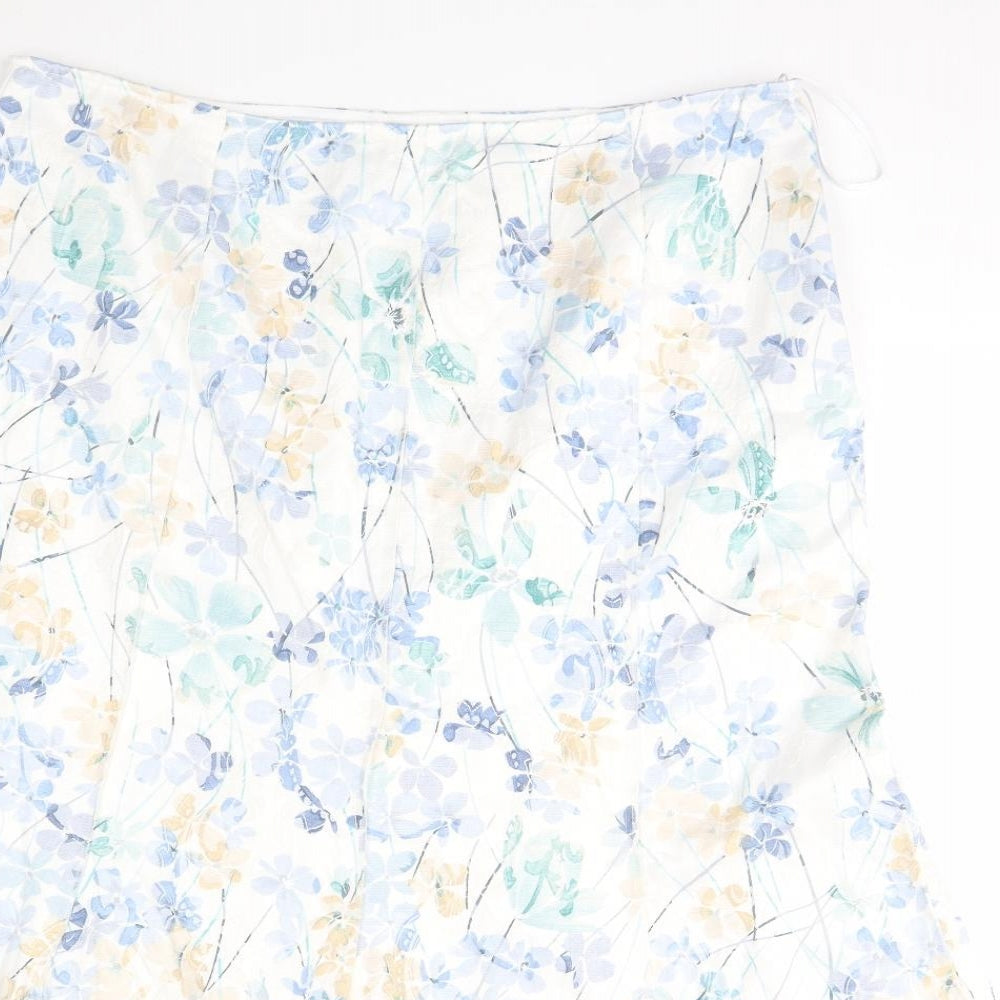 Per Una Womens Multicoloured Floral Polyester Trumpet Skirt Size 18 Zip