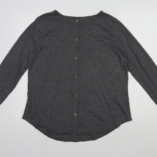 Emery Rose Womens Grey Viscose Basic Blouse Size 14 Round Neck