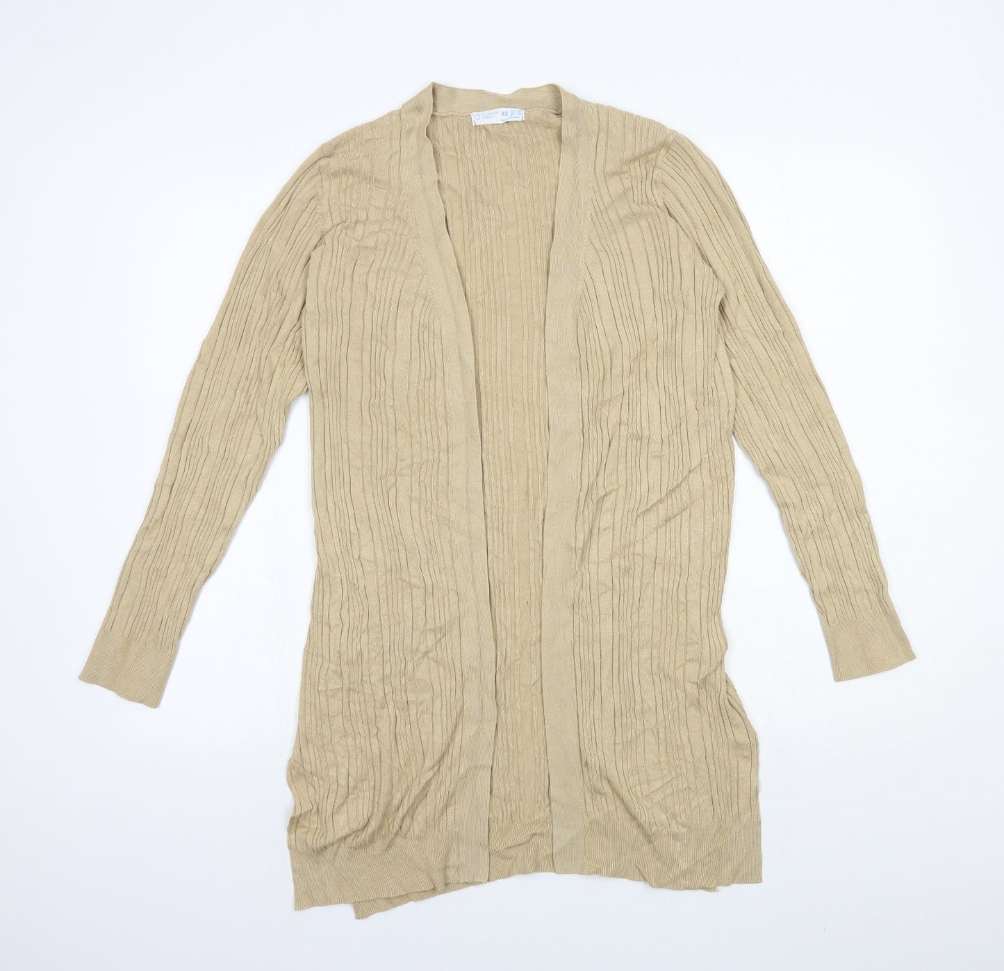 Primark Womens Beige V-Neck Viscose Cardigan Jumper Size 8