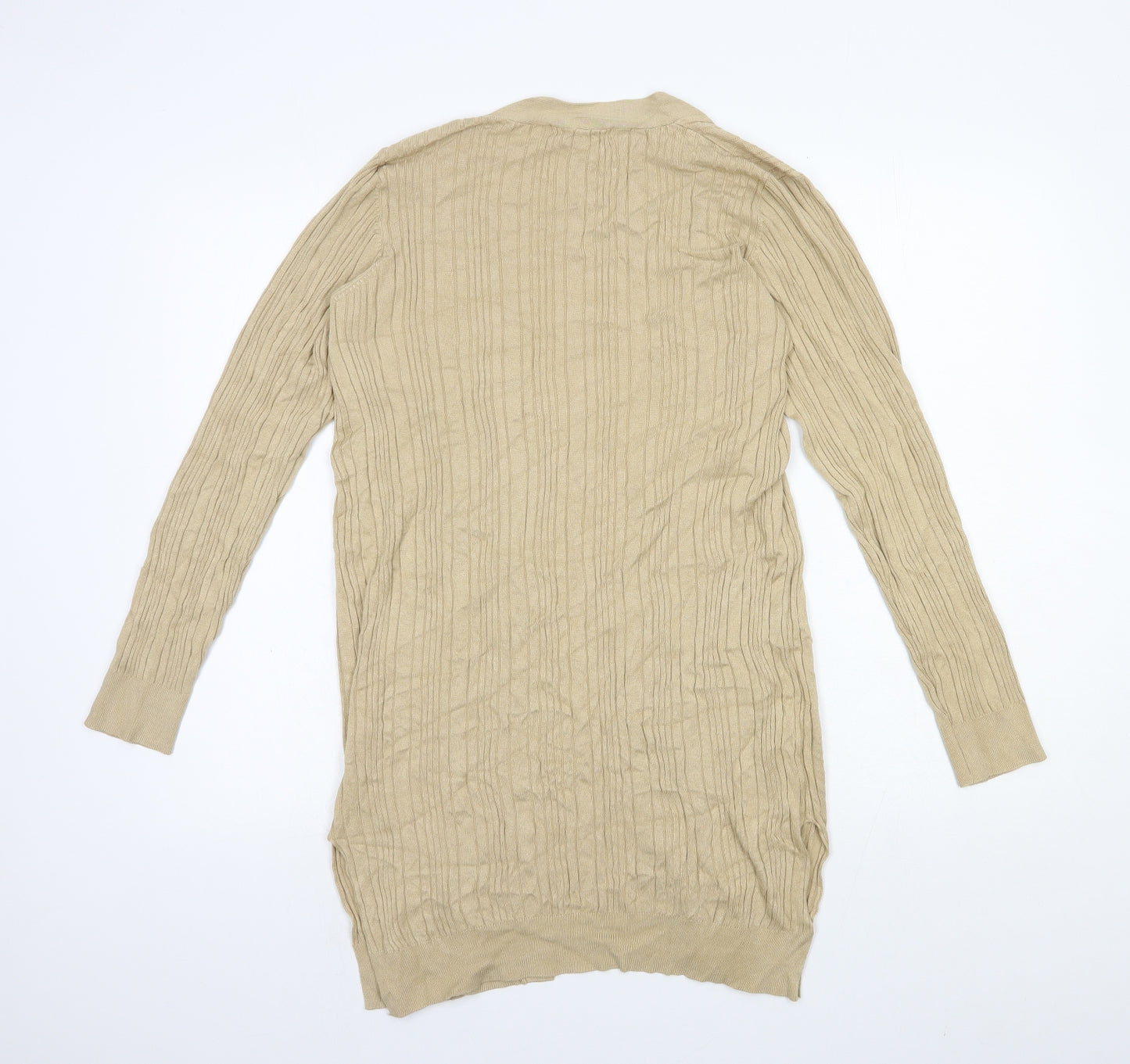 Primark Womens Beige V-Neck Viscose Cardigan Jumper Size 8