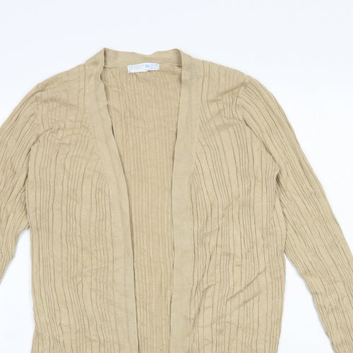Primark Womens Beige V-Neck Viscose Cardigan Jumper Size 8