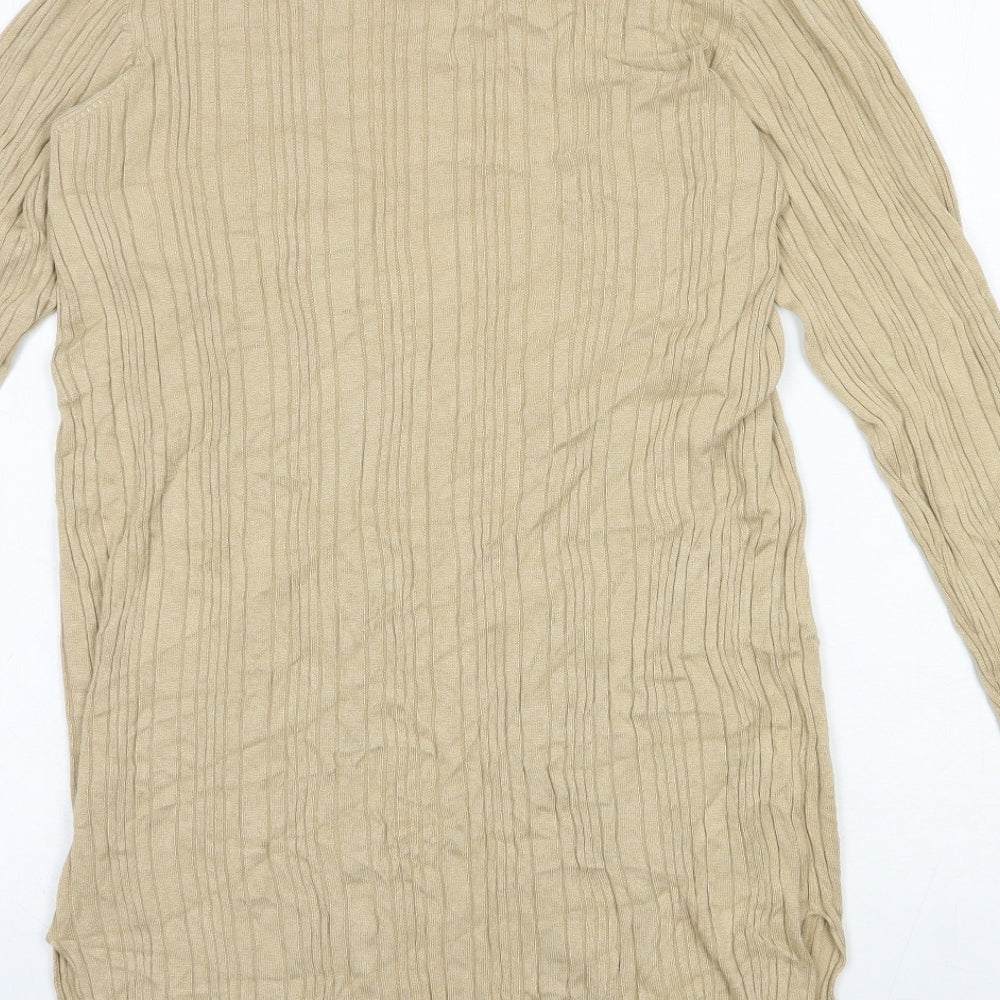 Primark Womens Beige V-Neck Viscose Cardigan Jumper Size 8
