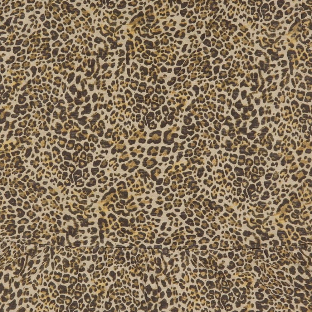 Nutmeg Womens Brown Animal Print Cotton Basic Blouse Size 16 Round Neck - Leopard Print