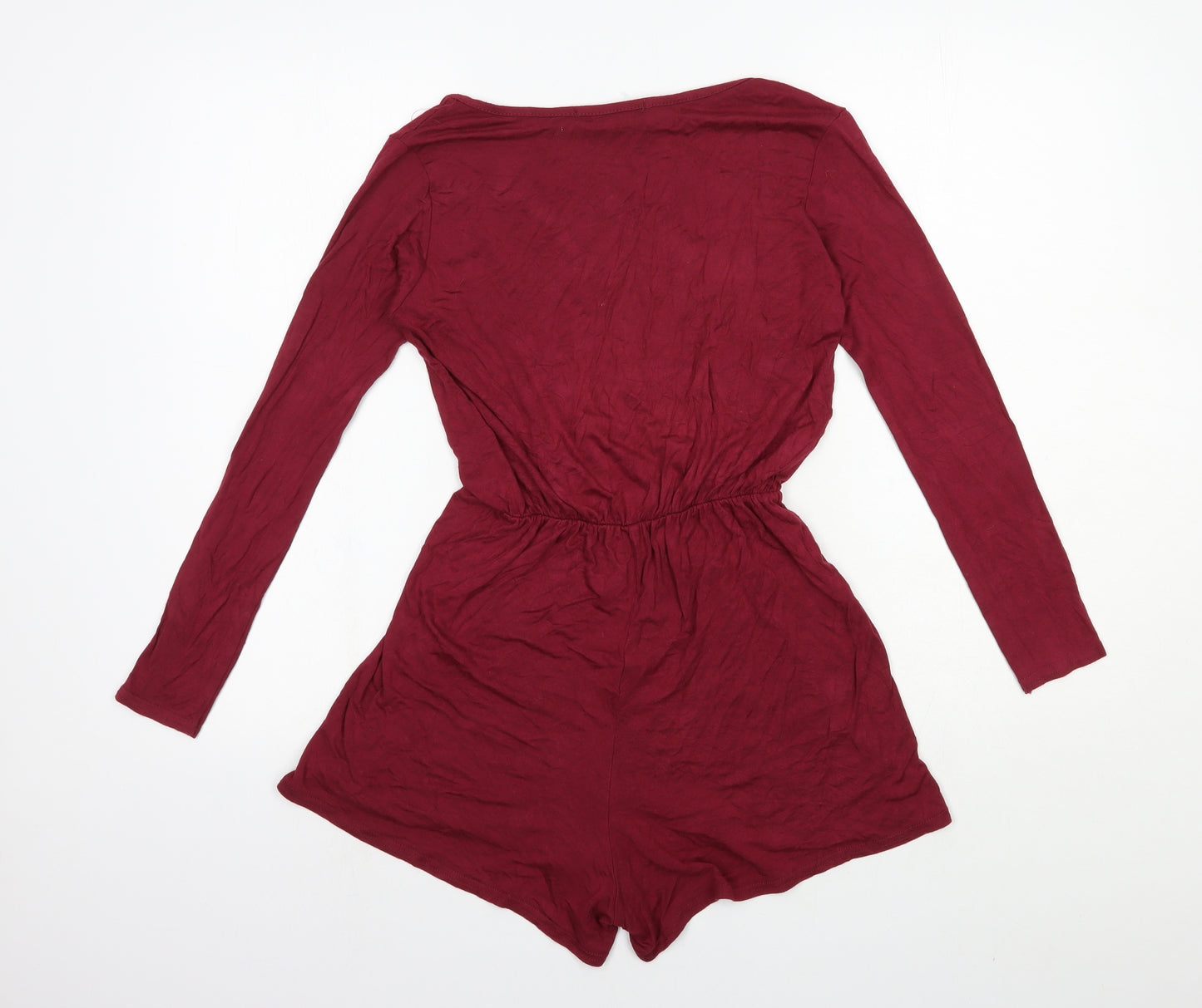 Boohoo Womens Red Viscose Playsuit One-Piece Size 8