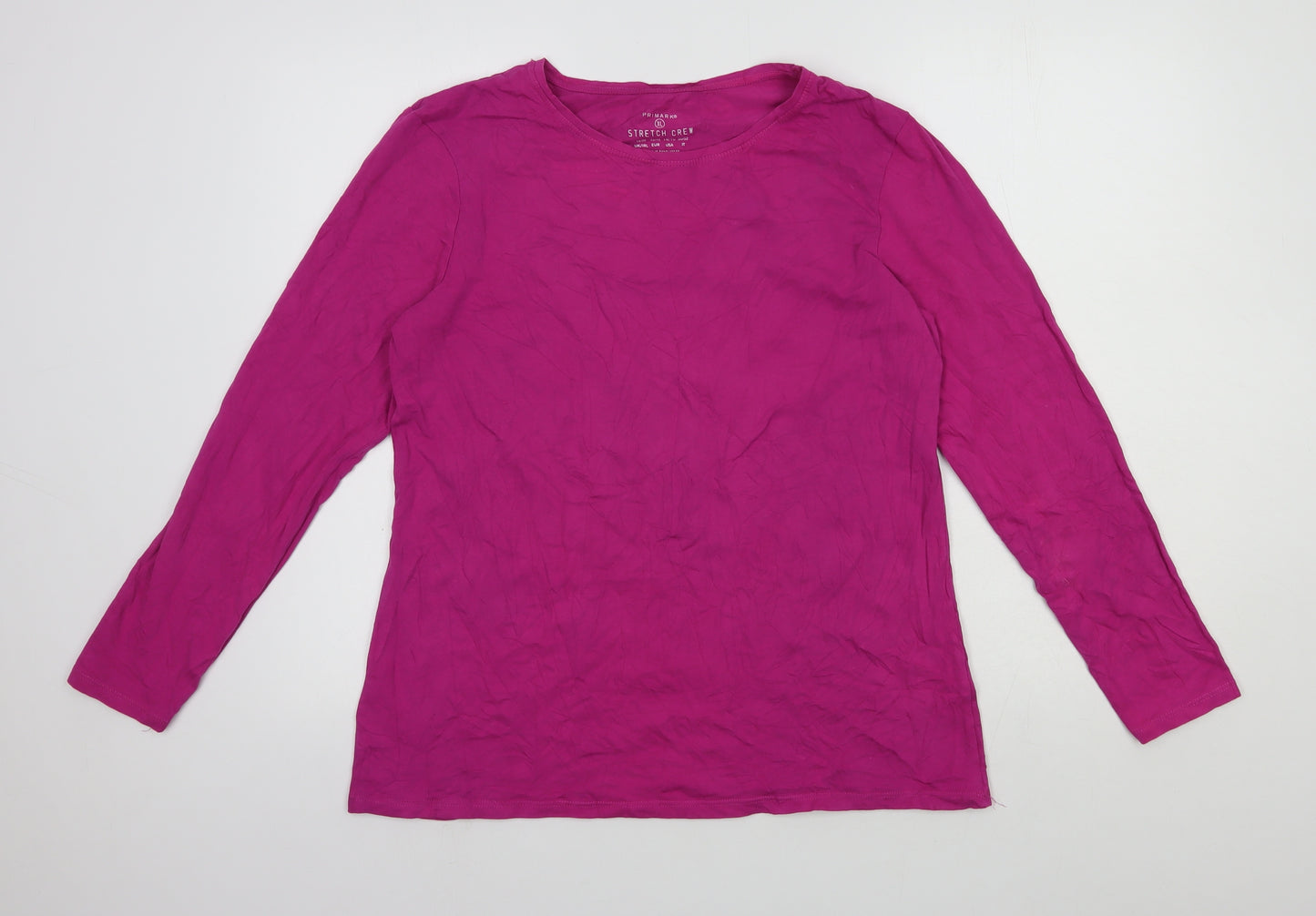 Primark Womens Pink Cotton Basic Tank Size 18 Round Neck