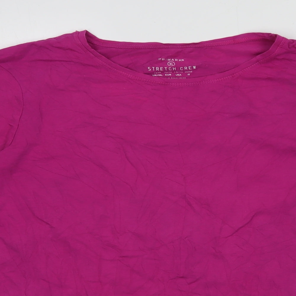 Primark Womens Pink Cotton Basic Tank Size 18 Round Neck