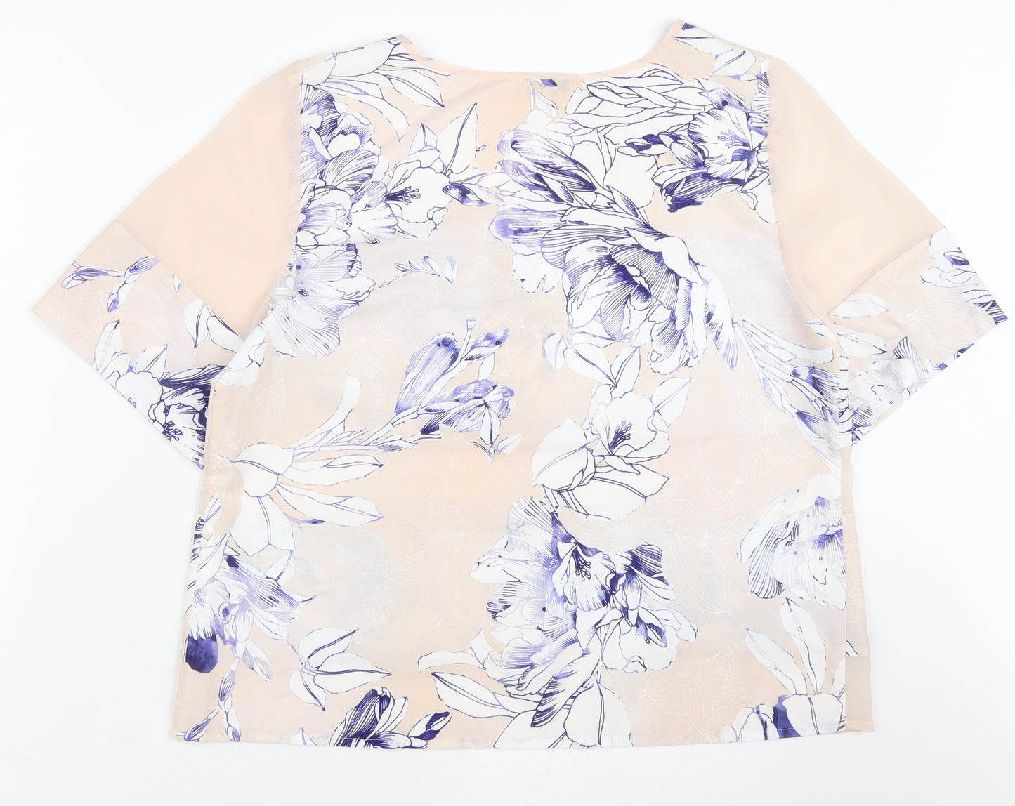 Papaya Womens Multicoloured Floral Polyester Basic Blouse Size 14 Round Neck