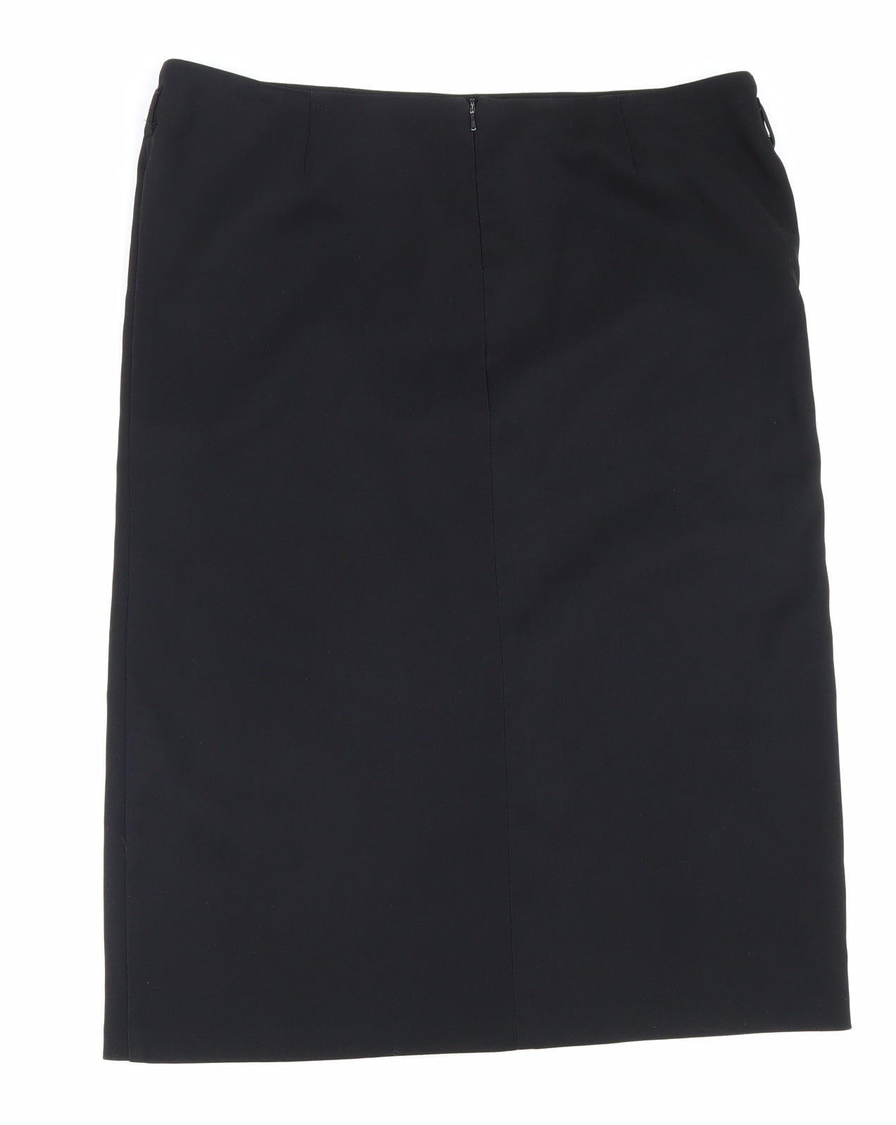 New Look Womens Black Polyester Straight & Pencil Skirt Size 14 Zip