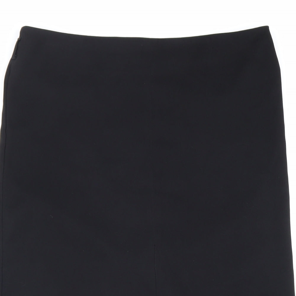 New Look Womens Black Polyester Straight & Pencil Skirt Size 14 Zip