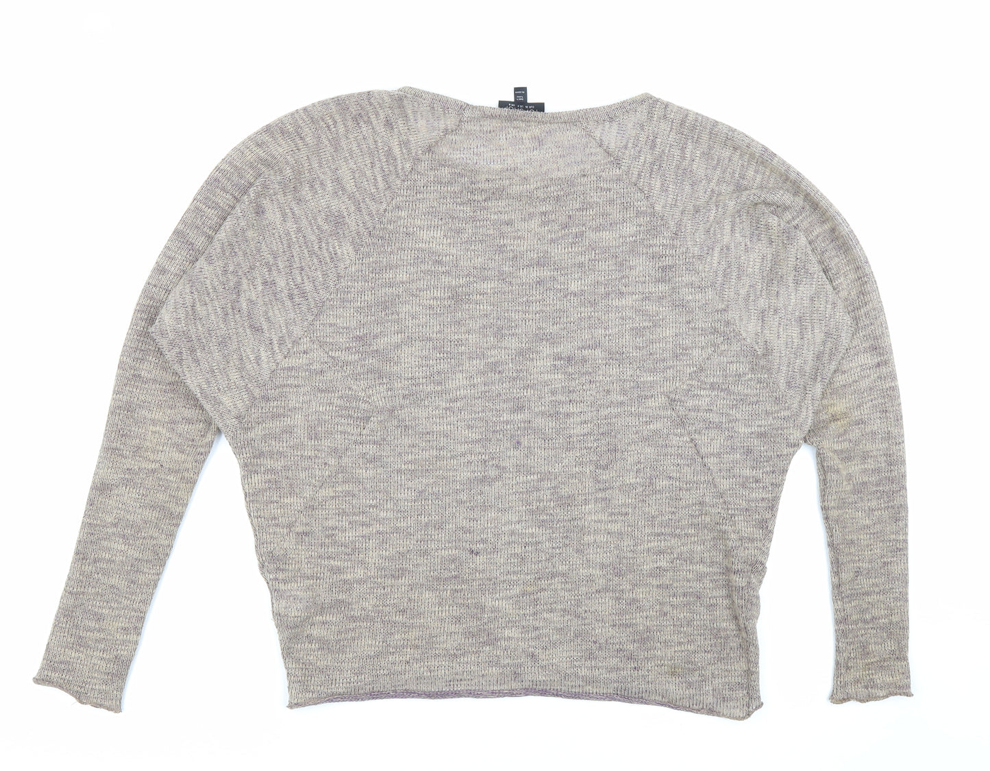 Topshop Womens Grey Polyester Basic Blouse Size 8 Round Neck