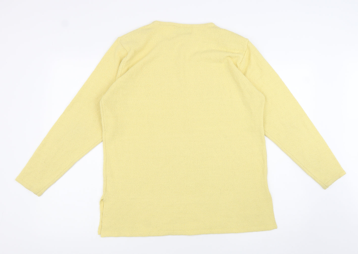 Fay Louise Womens Yellow Crew Neck Acrylic Pullover Jumper One Size