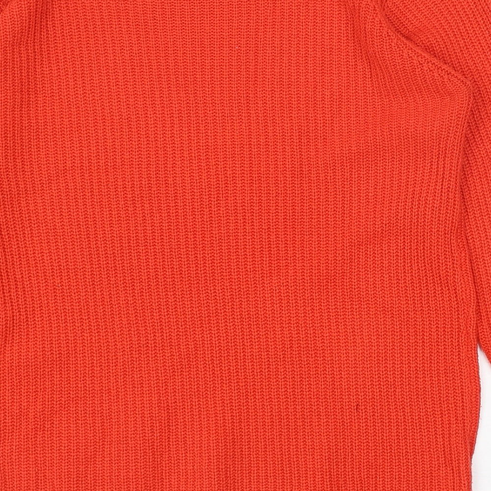 Debenhams Womens Orange Boat Neck Acrylic Pullover Jumper Size 10