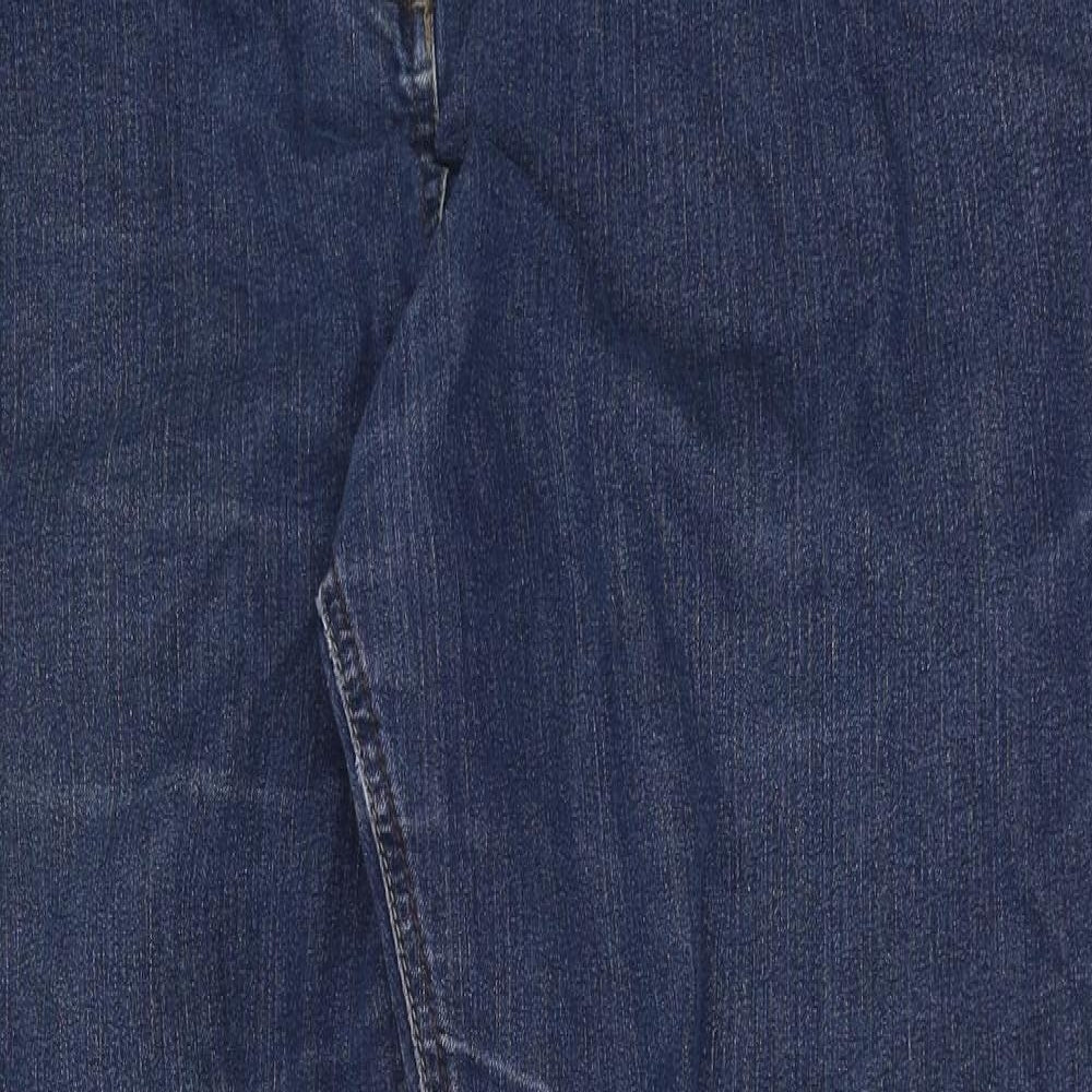 George Womens Blue Cotton Straight Jeans Size 22 Regular Button