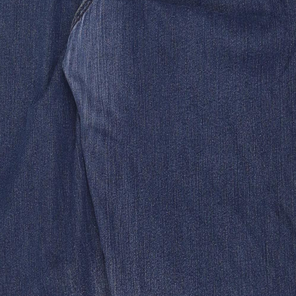 George Womens Blue Cotton Straight Jeans Size 22 Regular Button