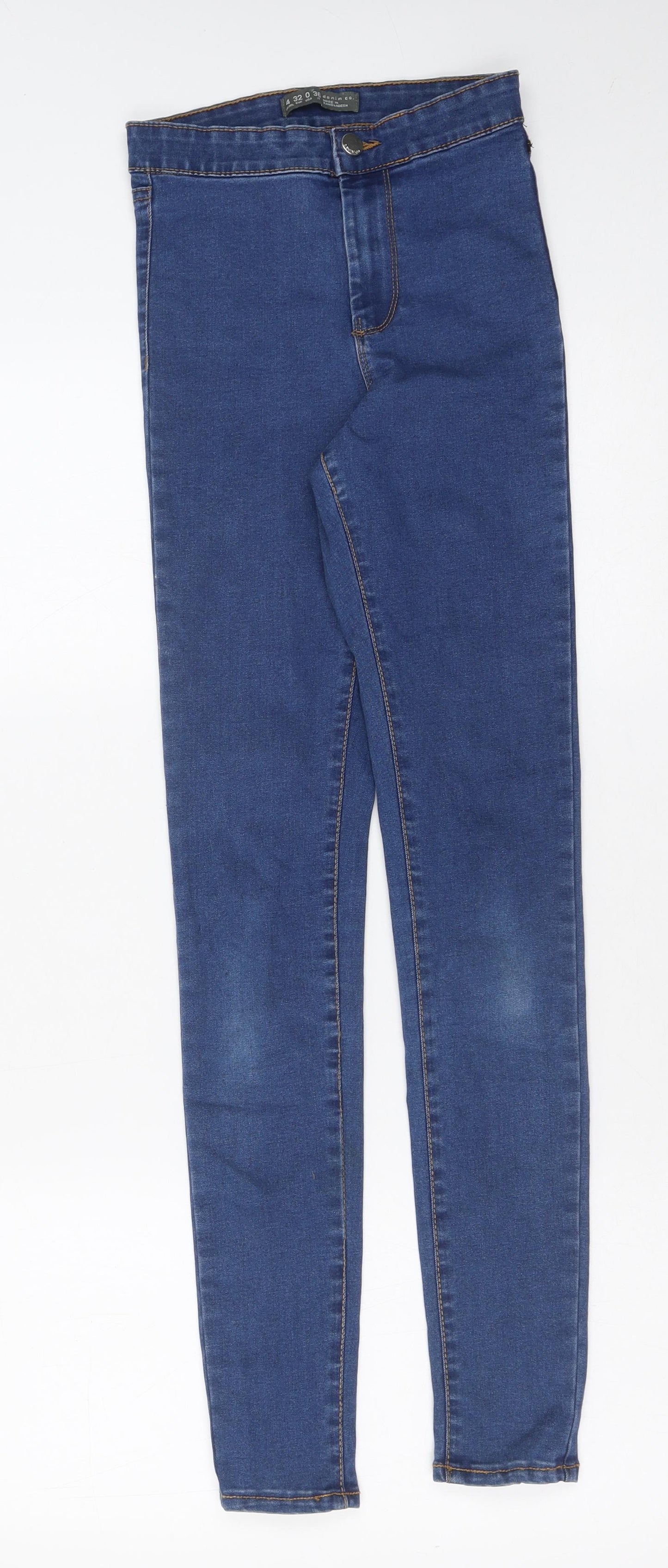 Denim & Co. Womens Blue Cotton Skinny Jeans Size 22 in Regular Button