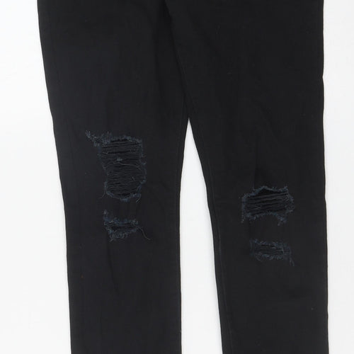 Denim & Co. Boys Black Cotton Skinny Jeans Size 12-13 Years Regular Button