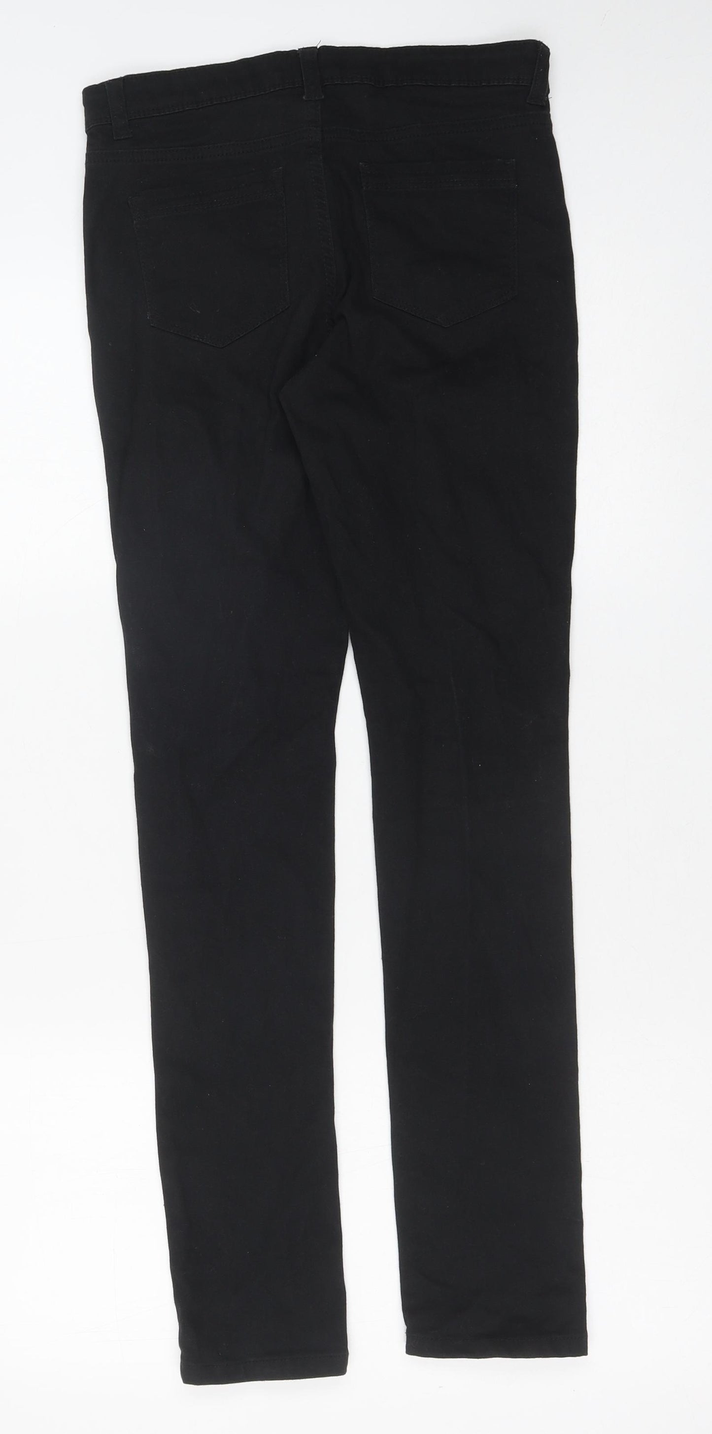 Denim & Co. Boys Black Cotton Skinny Jeans Size 12-13 Years Regular Button