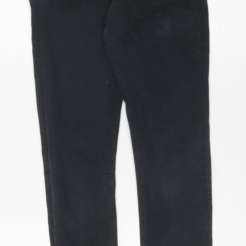 Topshop Womens Black Cotton Skinny Jeans Size 30 L32 in Regular Button