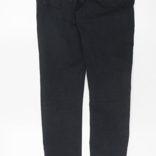 Topshop Womens Black Cotton Skinny Jeans Size 30 L32 in Regular Button