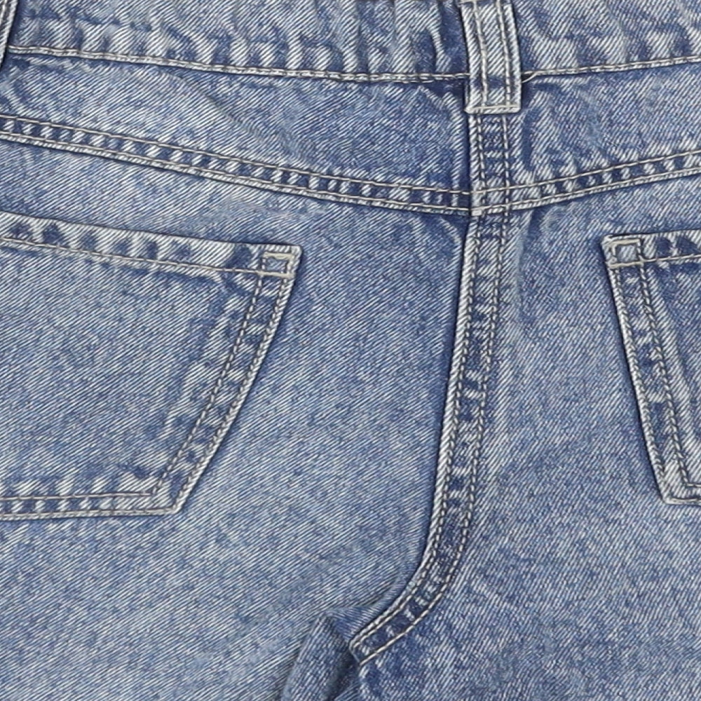 TU Girls Blue Cotton Cut-Off Shorts Size 11 Years Regular Zip