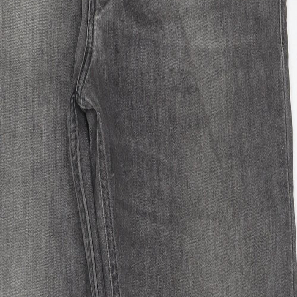 Emporio Armani Mens Grey Cotton Straight Jeans Size 31 in Regular Button