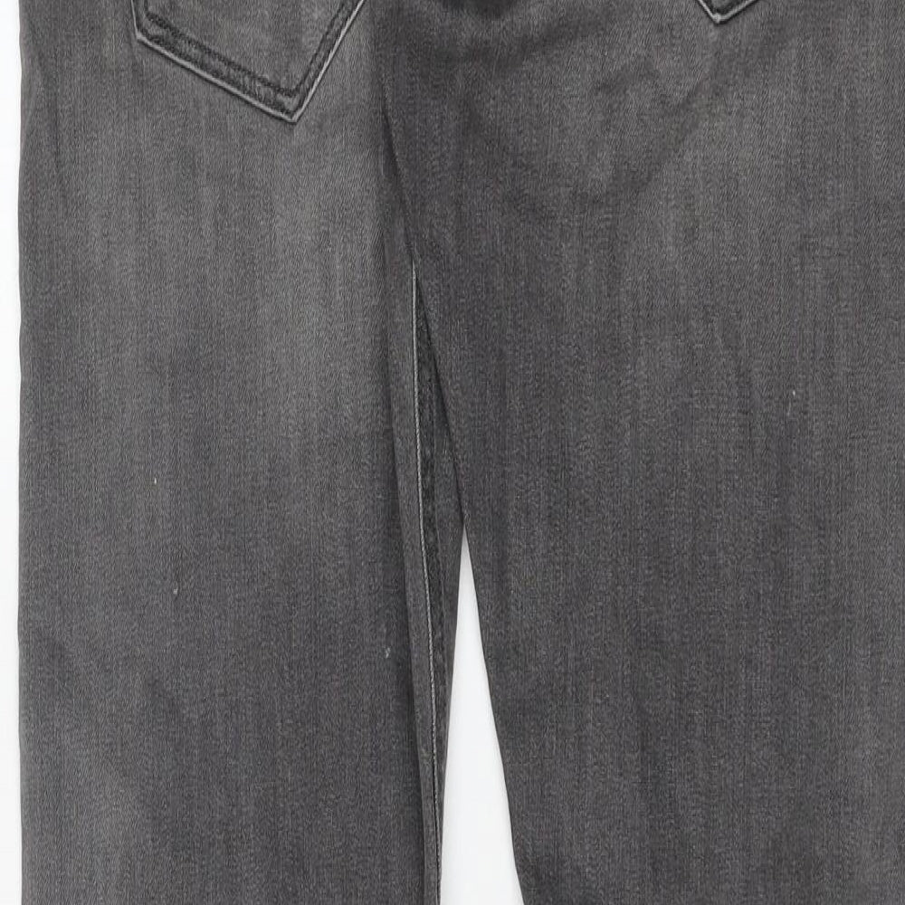 Emporio Armani Mens Grey Cotton Straight Jeans Size 31 in Regular Button