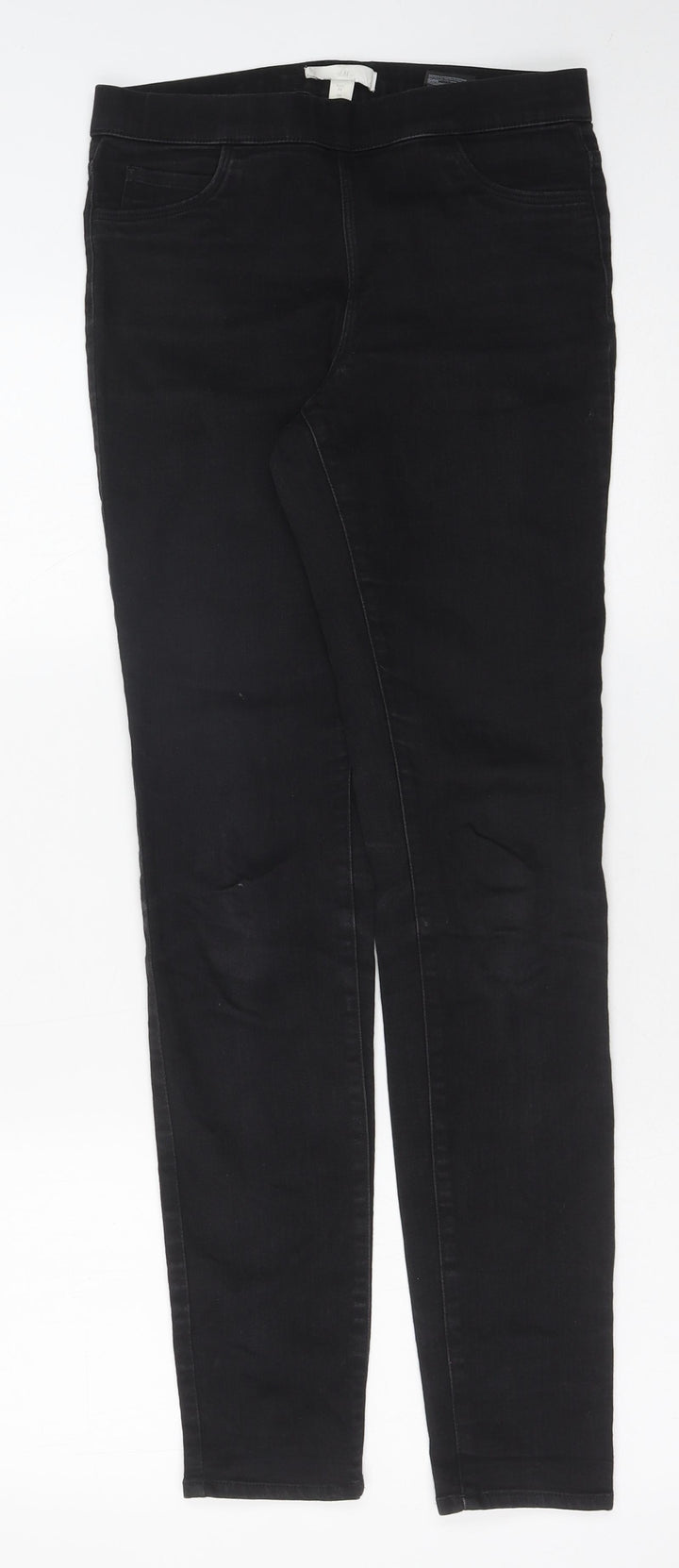 H&M Womens Black Cotton Skinny Jeans Size 10 L30 in Regular Button