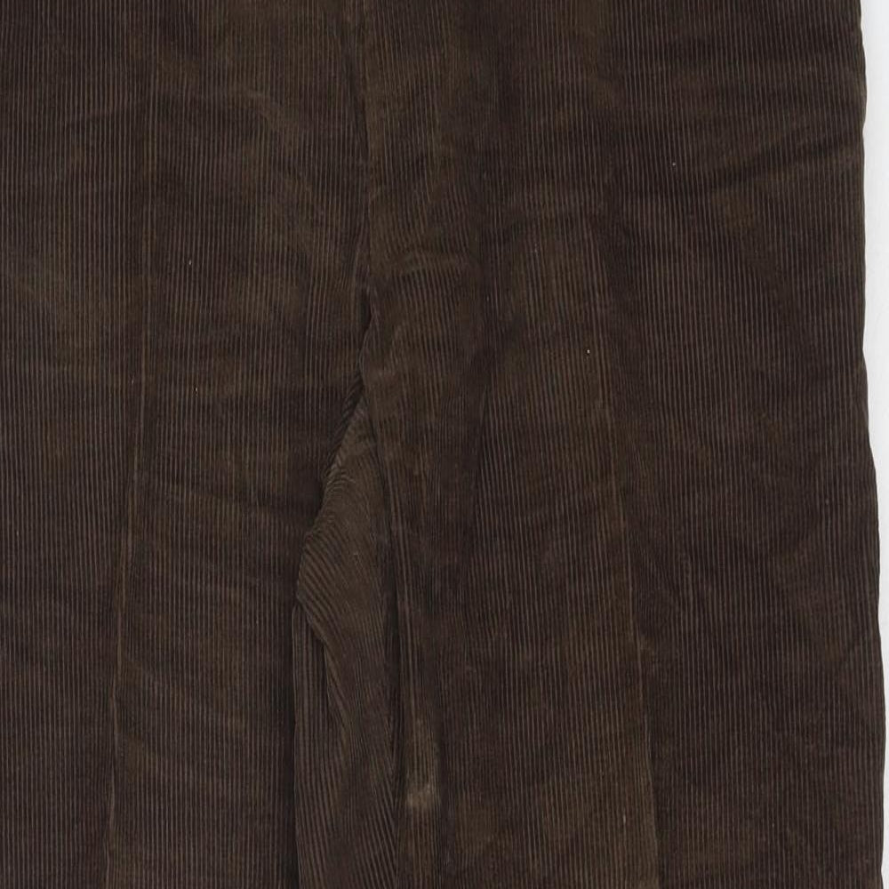 Farah Mens Brown Cotton Trousers Size 34 in L29 in Regular Button