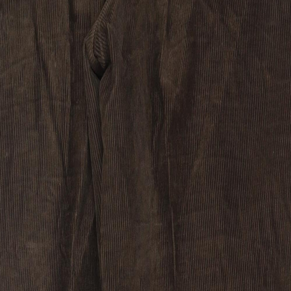 Farah Mens Brown Cotton Trousers Size 34 in L29 in Regular Button