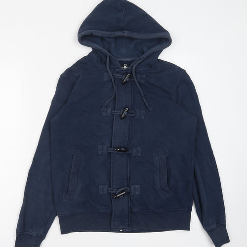 Your Turn Mens Blue Cotton Pullover Hoodie Size S