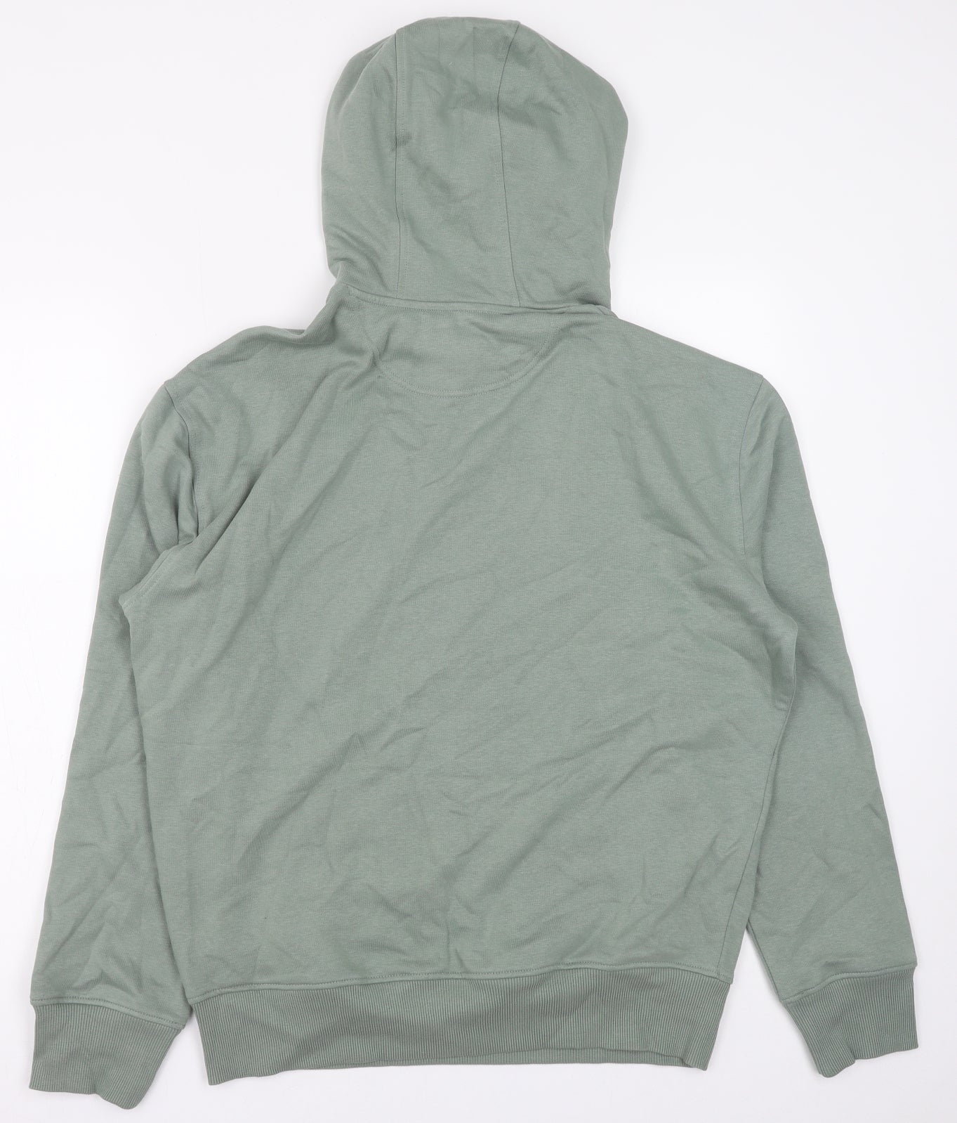 Marks and Spencer Mens Green Cotton Pullover Hoodie Size S