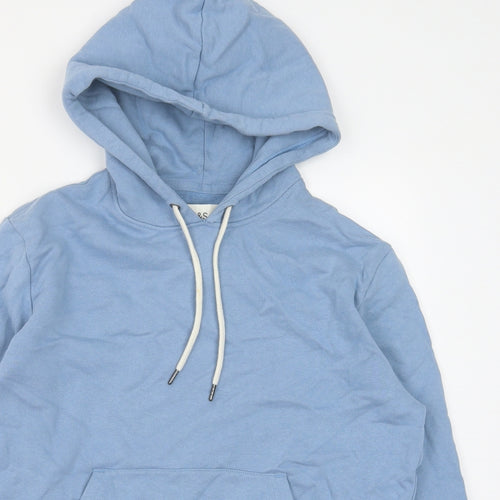 Marks and Spencer Mens Blue Cotton Pullover Hoodie Size S