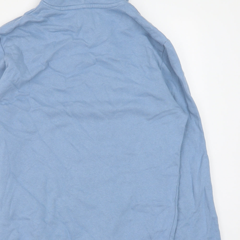 Marks and Spencer Mens Blue Cotton Pullover Hoodie Size S