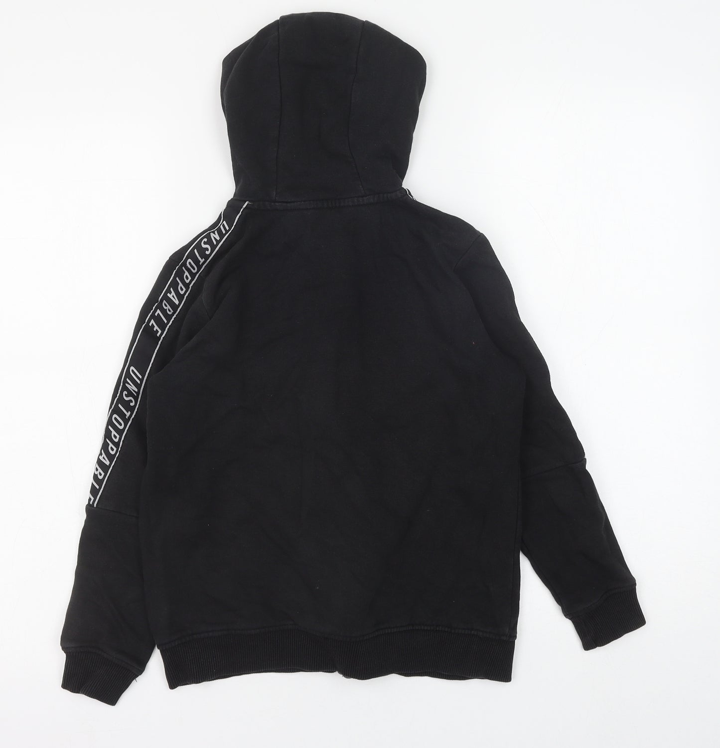 George Boys Black Cotton Full Zip Hoodie Size 9-10 Years Zip - Future edition