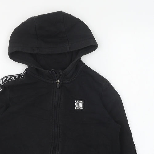 George Boys Black Cotton Full Zip Hoodie Size 9-10 Years Zip - Future edition