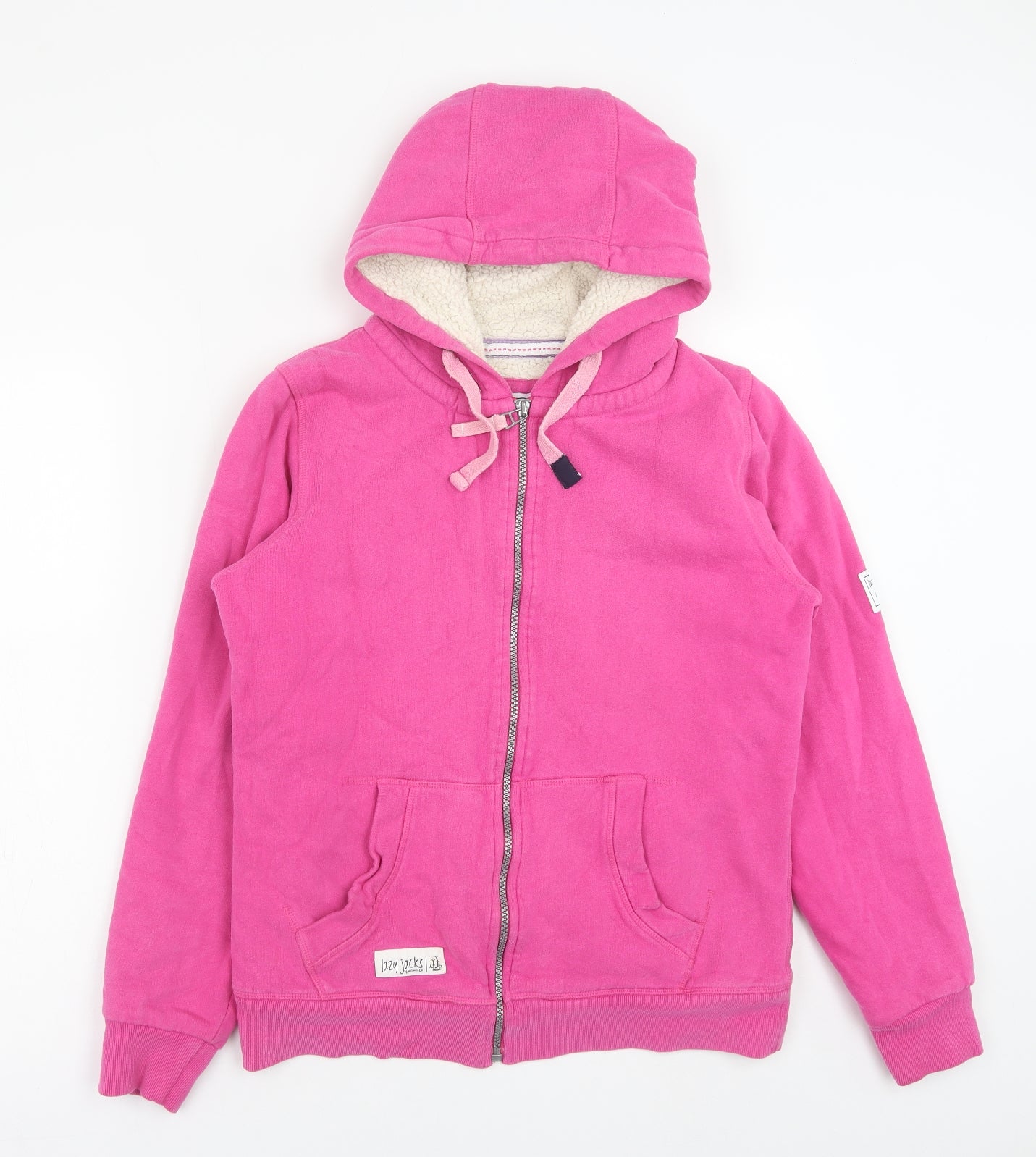 Lazy Jacks Womens Pink Cotton Full Zip Hoodie Size M Zip