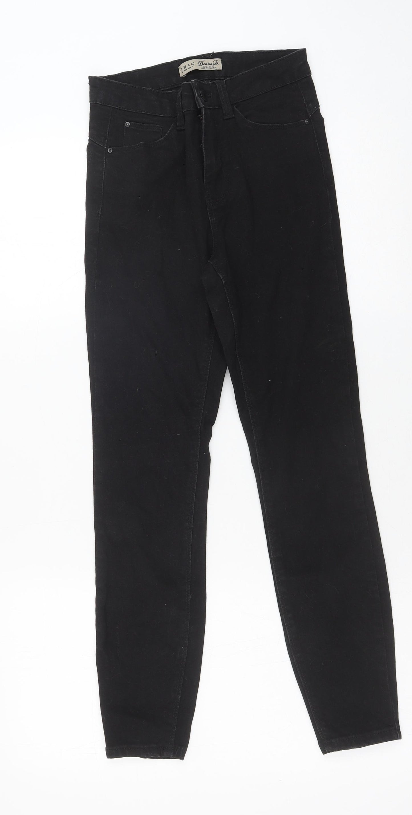 Denim & Co. Womens Black Cotton Skinny Jeans Size 8 L26 in Regular Button