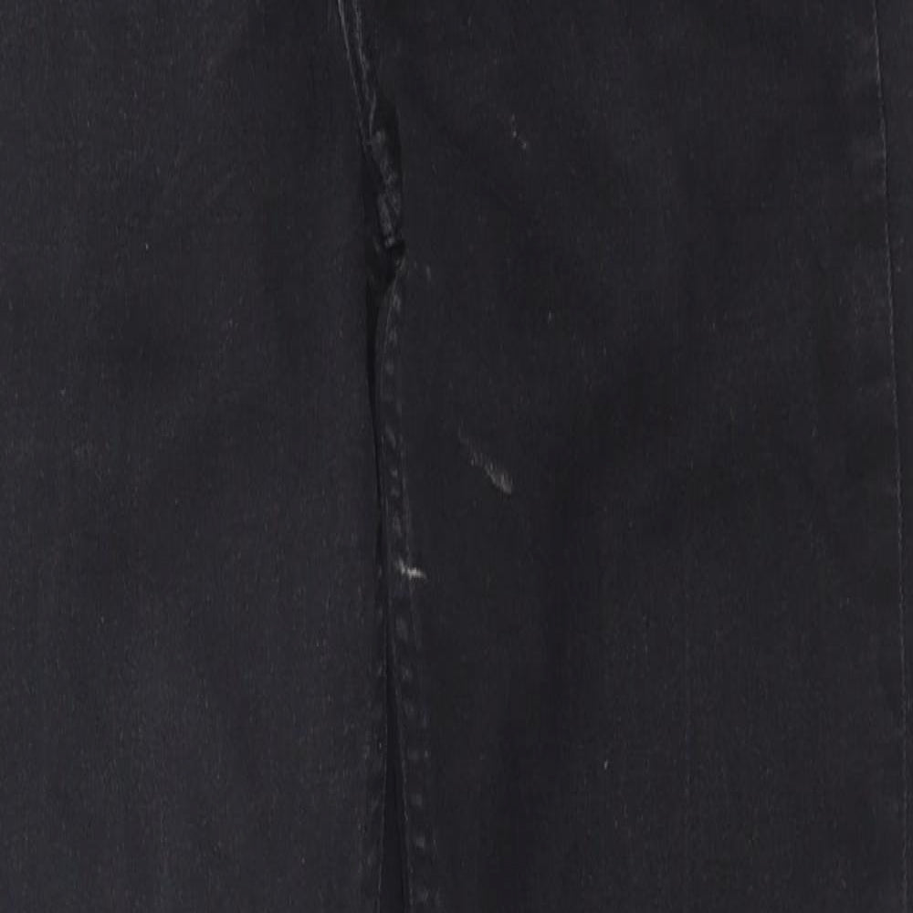 H&M Womens Black Cotton Skinny Jeans Size 10 Regular Button