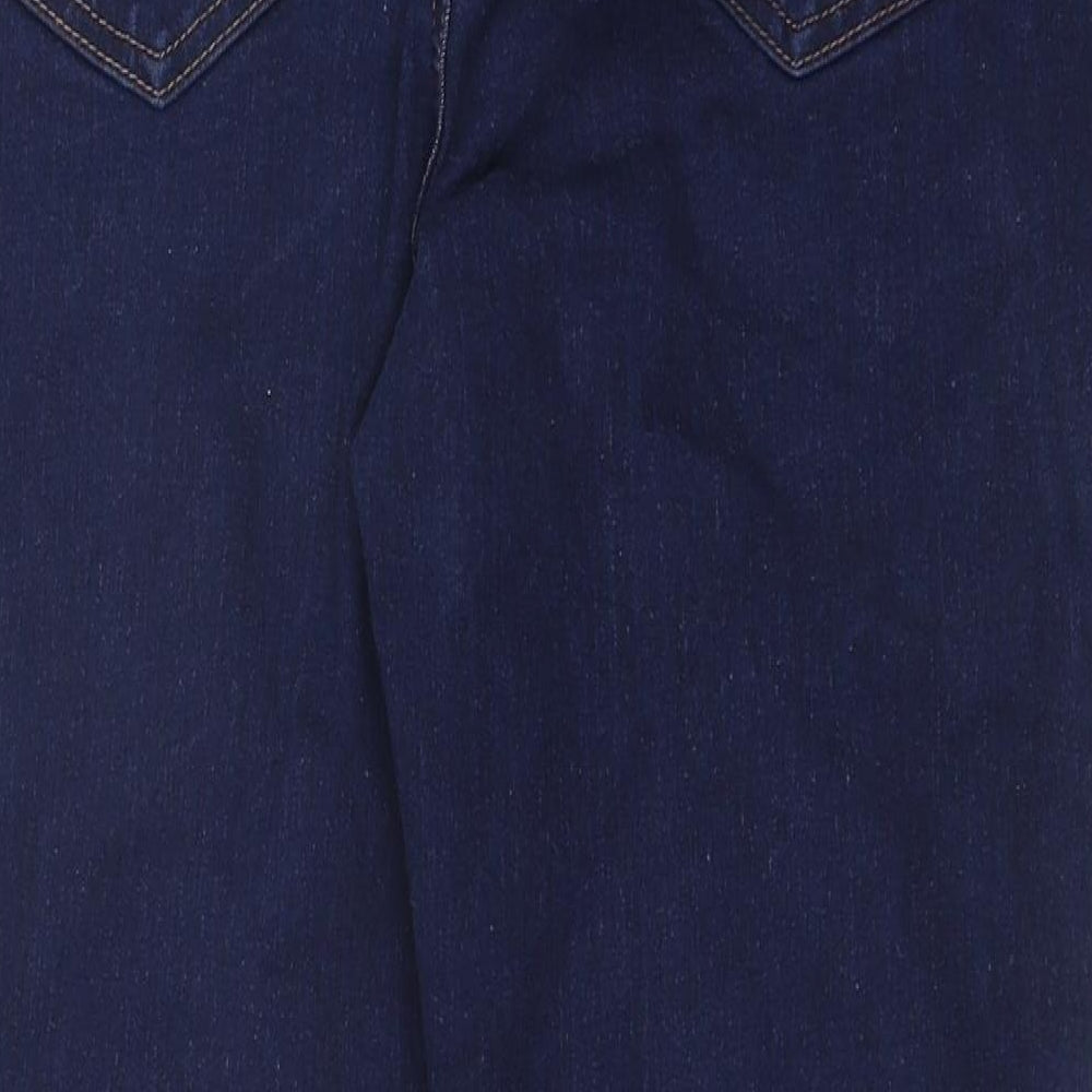 marks and Womens Blue Cotton Skinny Jeans Size 18 Regular Button