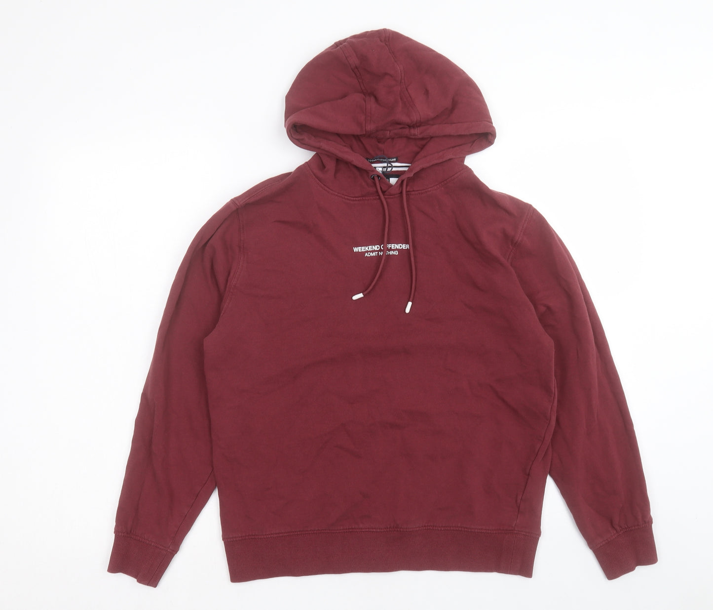 Weekend Offender Mens Purple Cotton Pullover Hoodie Size S