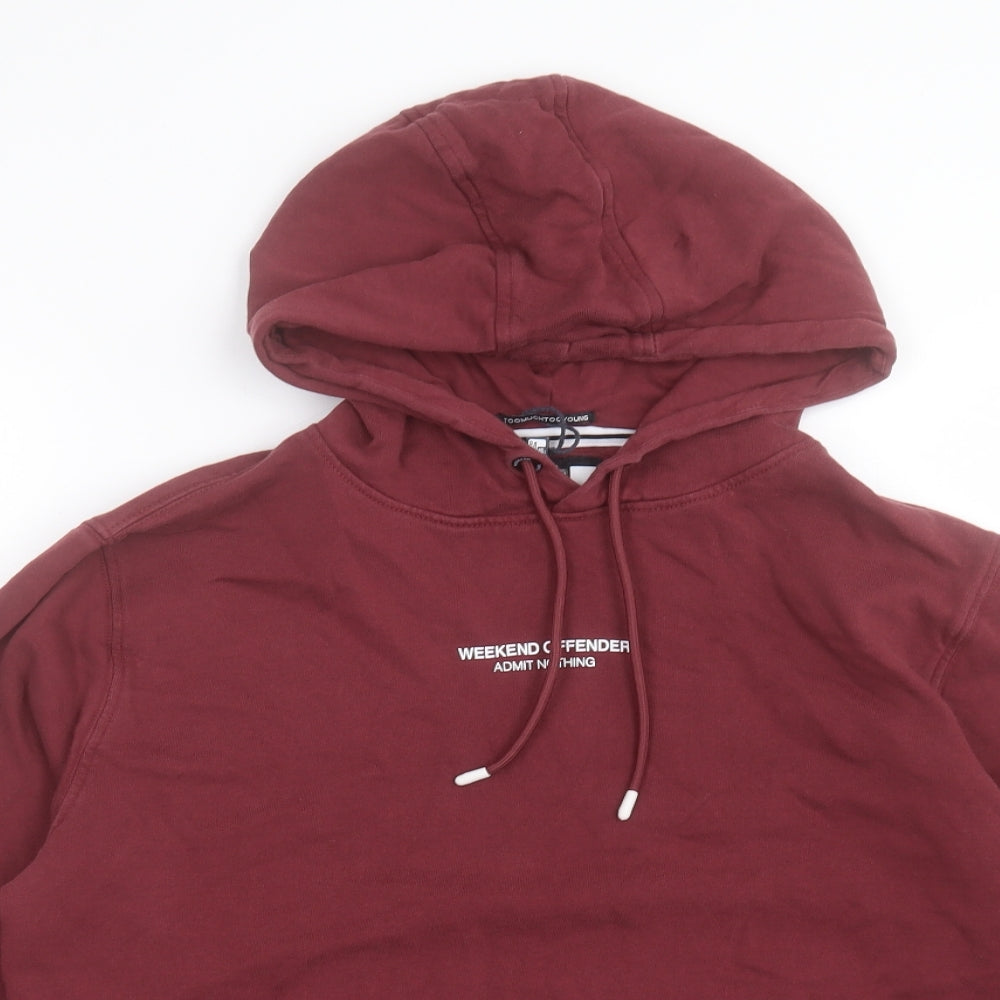 Weekend Offender Mens Purple Cotton Pullover Hoodie Size S