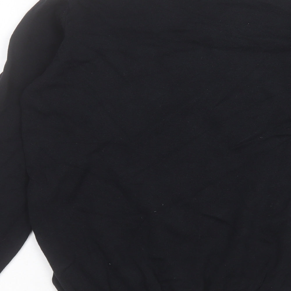 Marks and Spencer Boys Black V-Neck Cotton Pullover Jumper Size 13-14 Years Pullover