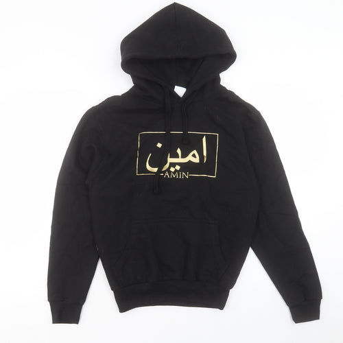 Famona Womens Black Cotton Pullover Hoodie Size XS Pullover