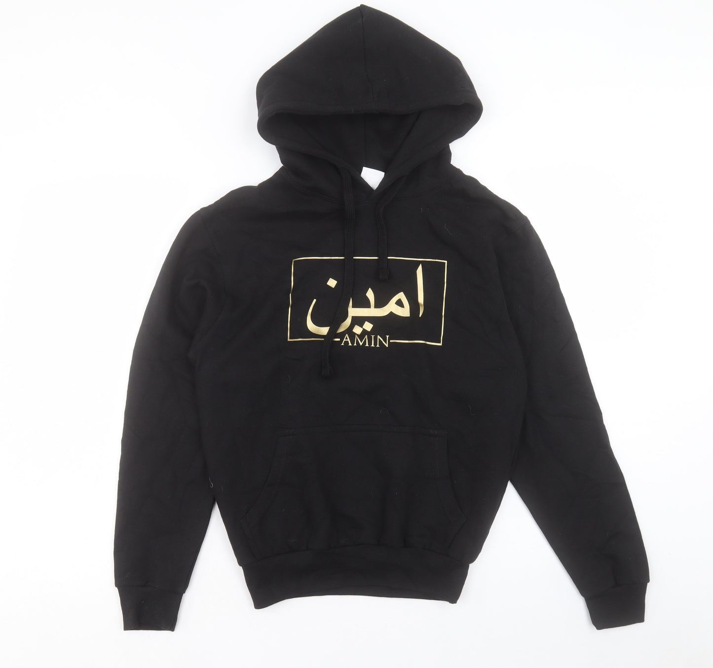 Famona Womens Black Cotton Pullover Hoodie Size XS Pullover