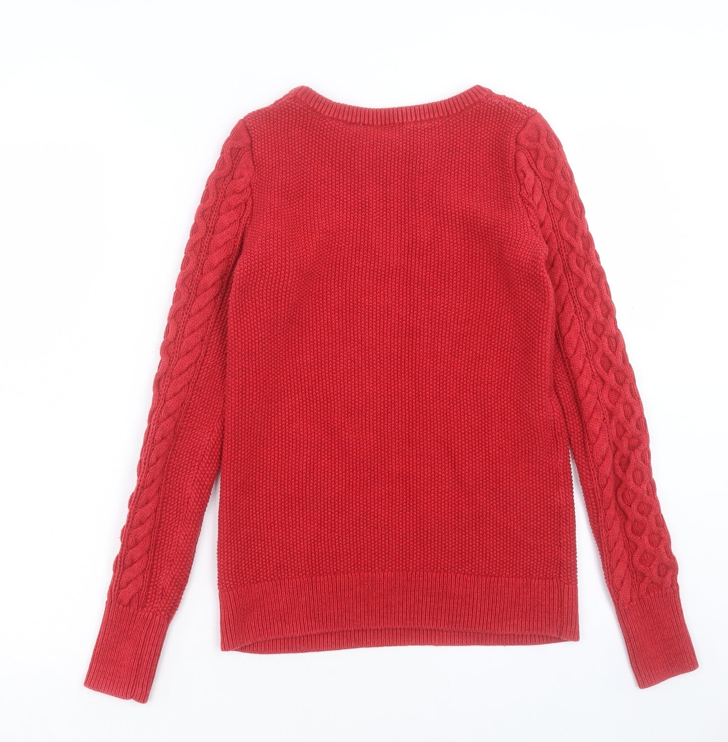 Gap Womens Red Round Neck Cotton Pullover Jumper Size XS