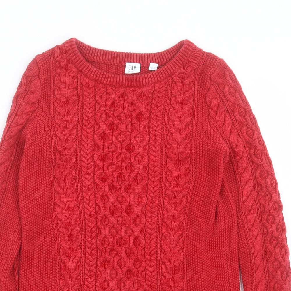 Gap Womens Red Round Neck Cotton Pullover Jumper Size XS