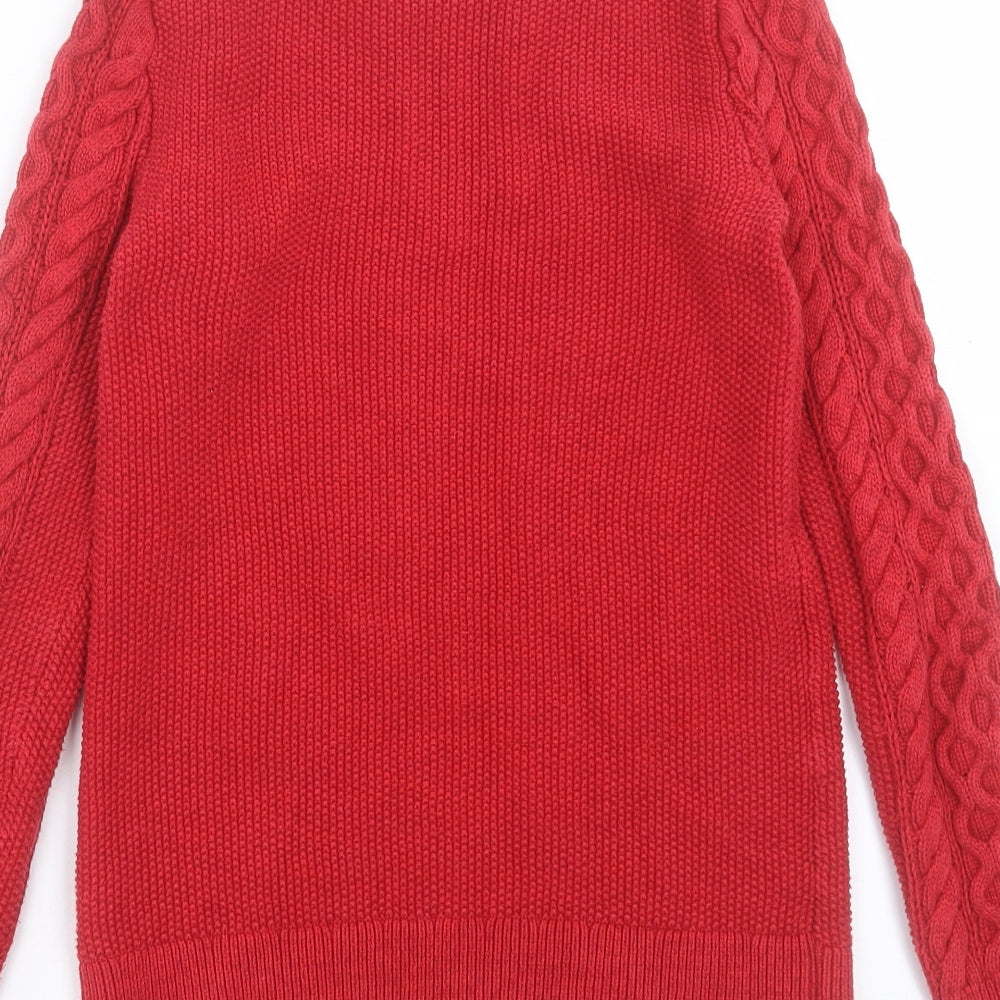 Gap Womens Red Round Neck Cotton Pullover Jumper Size XS
